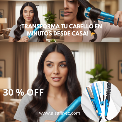 LuxeStyler® - Combo Plancha, Rizador y Peine de Cabello